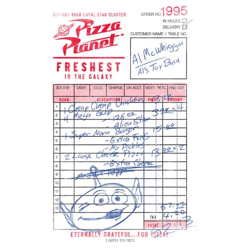Toy Story Distressed Pizza Order Graphic T-shirt In White