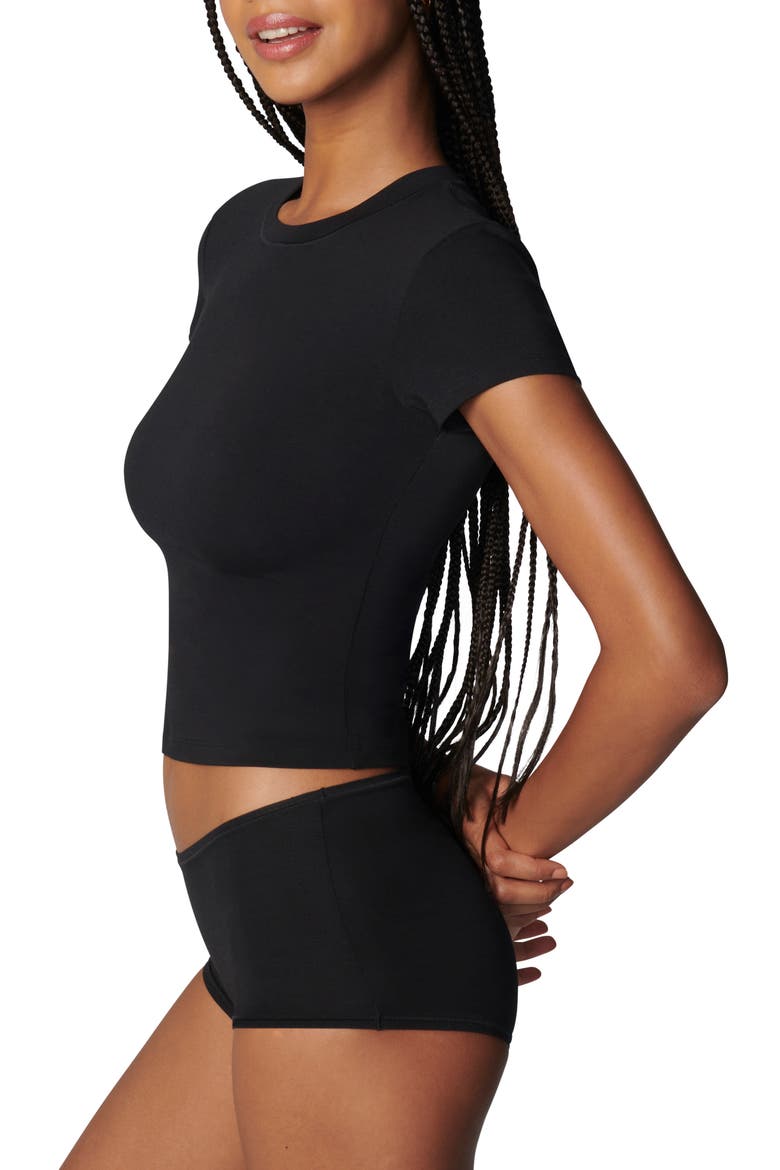 Softie Cotton Blend Tee, Alternate, color, BLACK