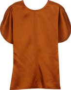 Victoria Beckham Draped Crepe Back Satin Top