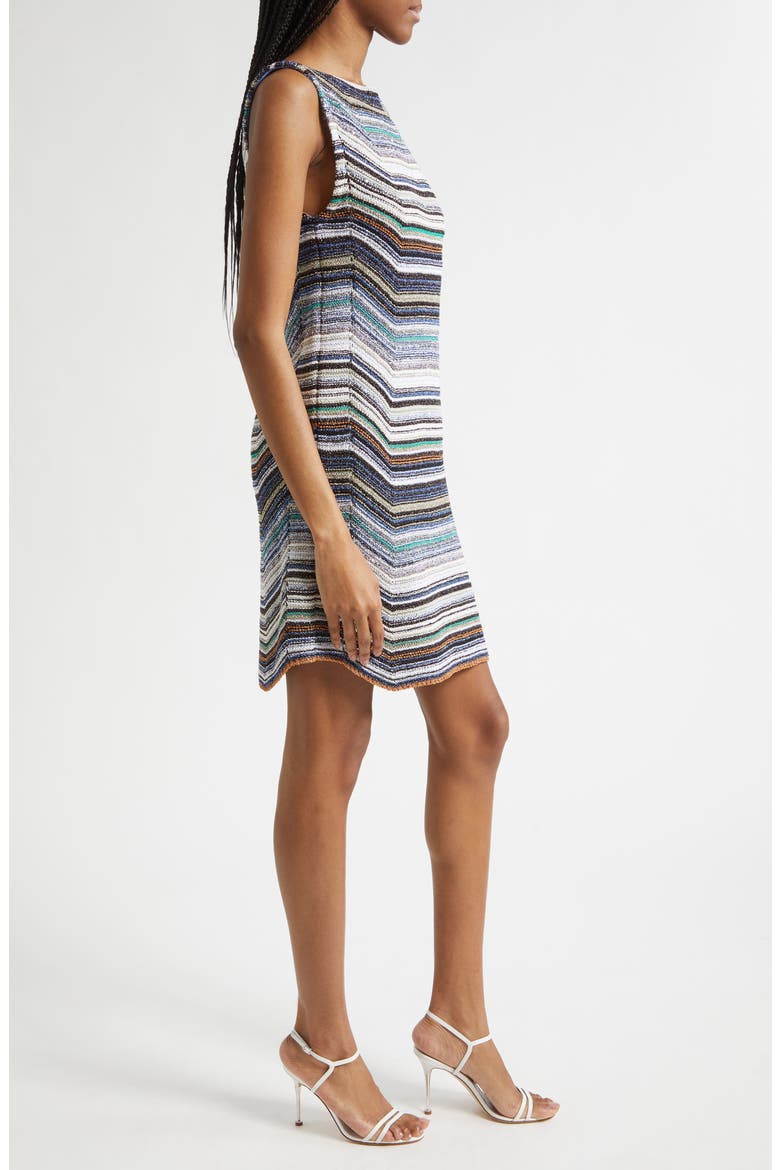Metallic Chevron Stripe Sweater Dress, Alternate, color, MULTICOLOR COLD TONES
