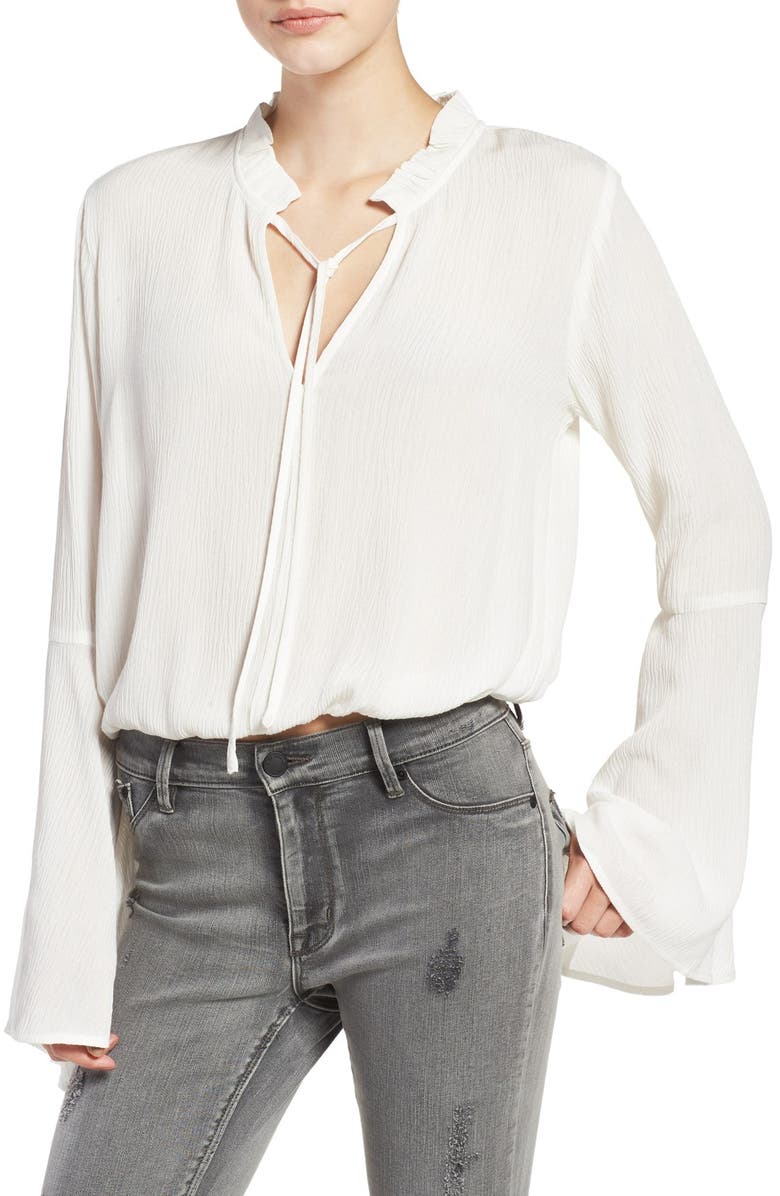 Chloe & Katie Bell Sleeve Crop Top, Main, color, 