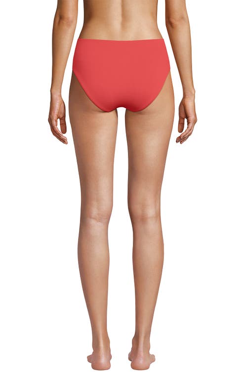 Lands' End Chlorine Resistant Mid Rise Classic Bikini Bottoms In Coral Bliss