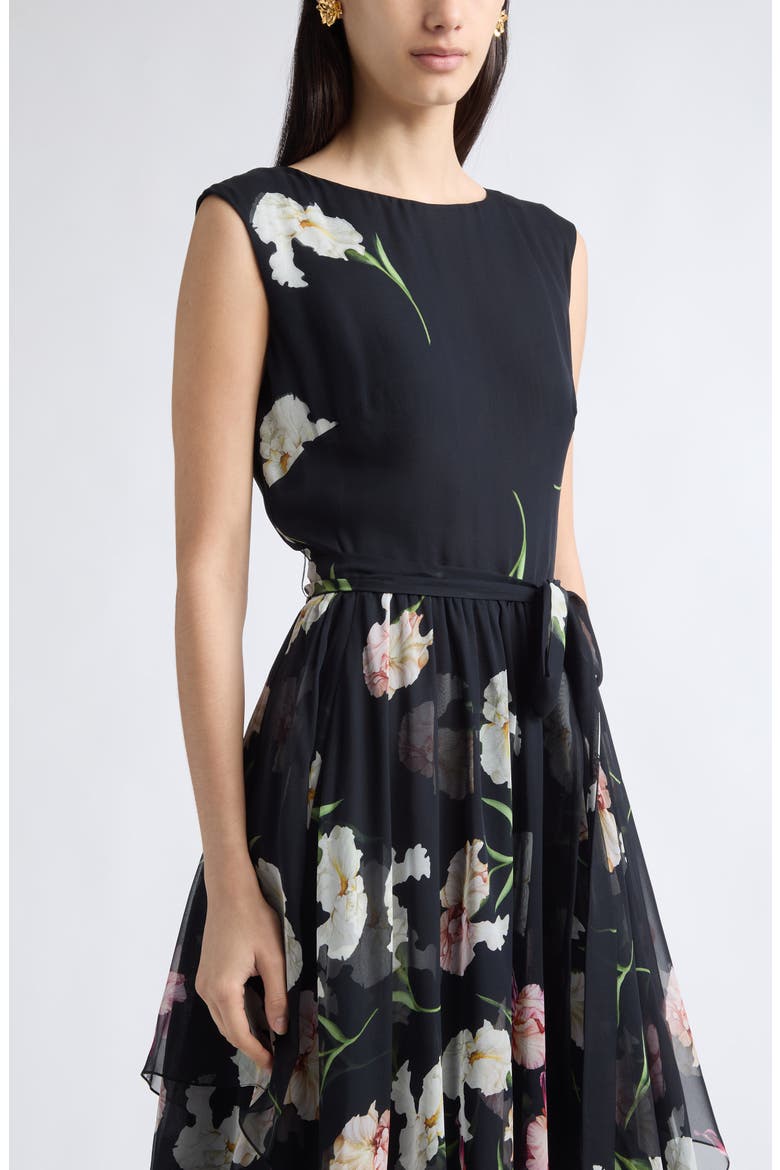 Iris Dégradé Silk Midi Dress, Alternate, color, NAVY MULTI