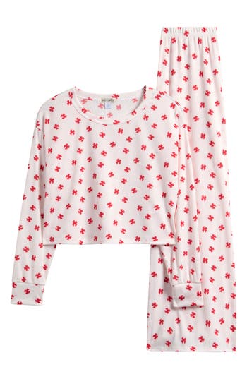 Ava & Yelly Kids' Fitted Long Sleeve Top & Leggings Set In Multi