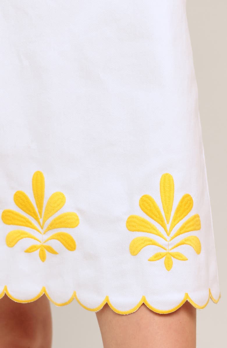 FLYING TOMATO Embroidered Sleeveless Shift Dress, Alternate, color, Off White