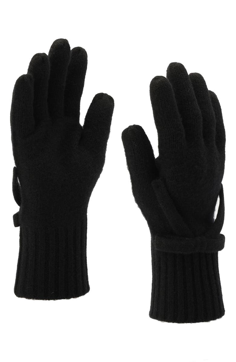 Kate Spade New York bow detail wool gloves, Alternate, color, 