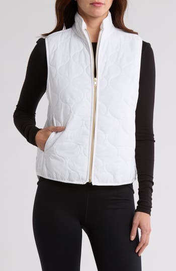 X By Gottex Onion Quilted Vest In White
