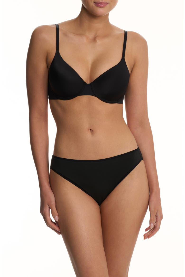 EverFit Seamless Convertible T-Shirt Bra, Alternate, color, BLACK