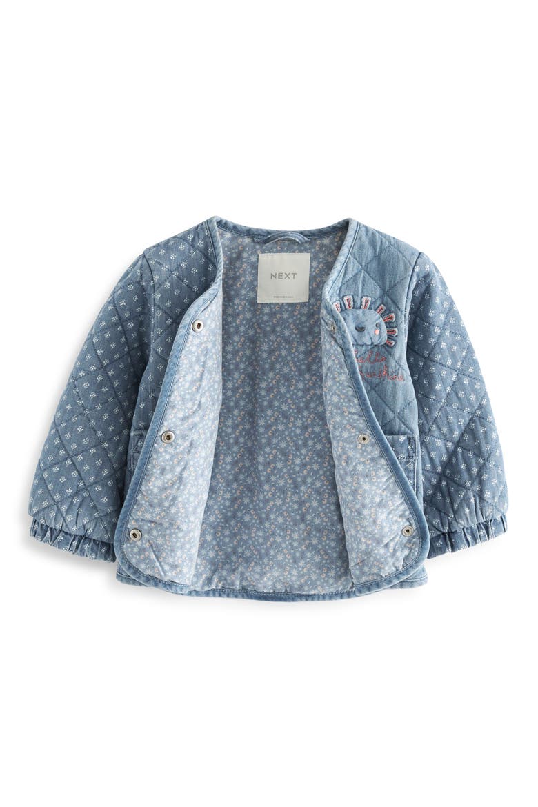 Kids' Embroidered Quilted Denim Liner Jacket, Alternate, color, DENIM BLUE