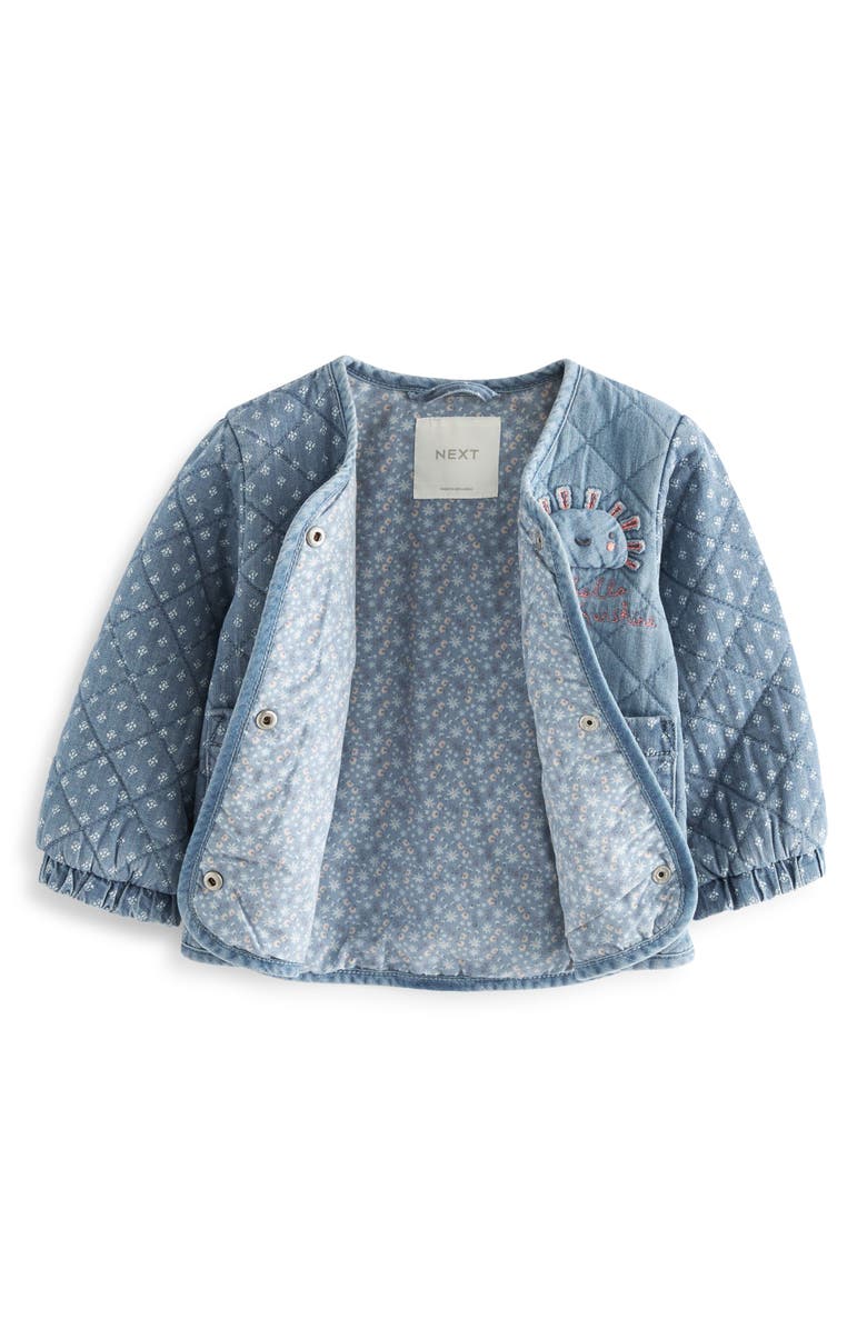 NEXT Kids' Embroidered Quilted Denim Liner Jacket, Alternate, color, 