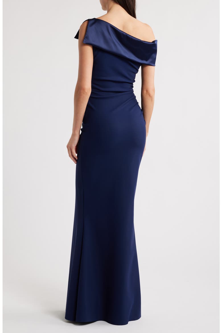 Koppany Ruched Off the Shoulder Mermaid Gown, Alternate, color, BLUE NOTTE