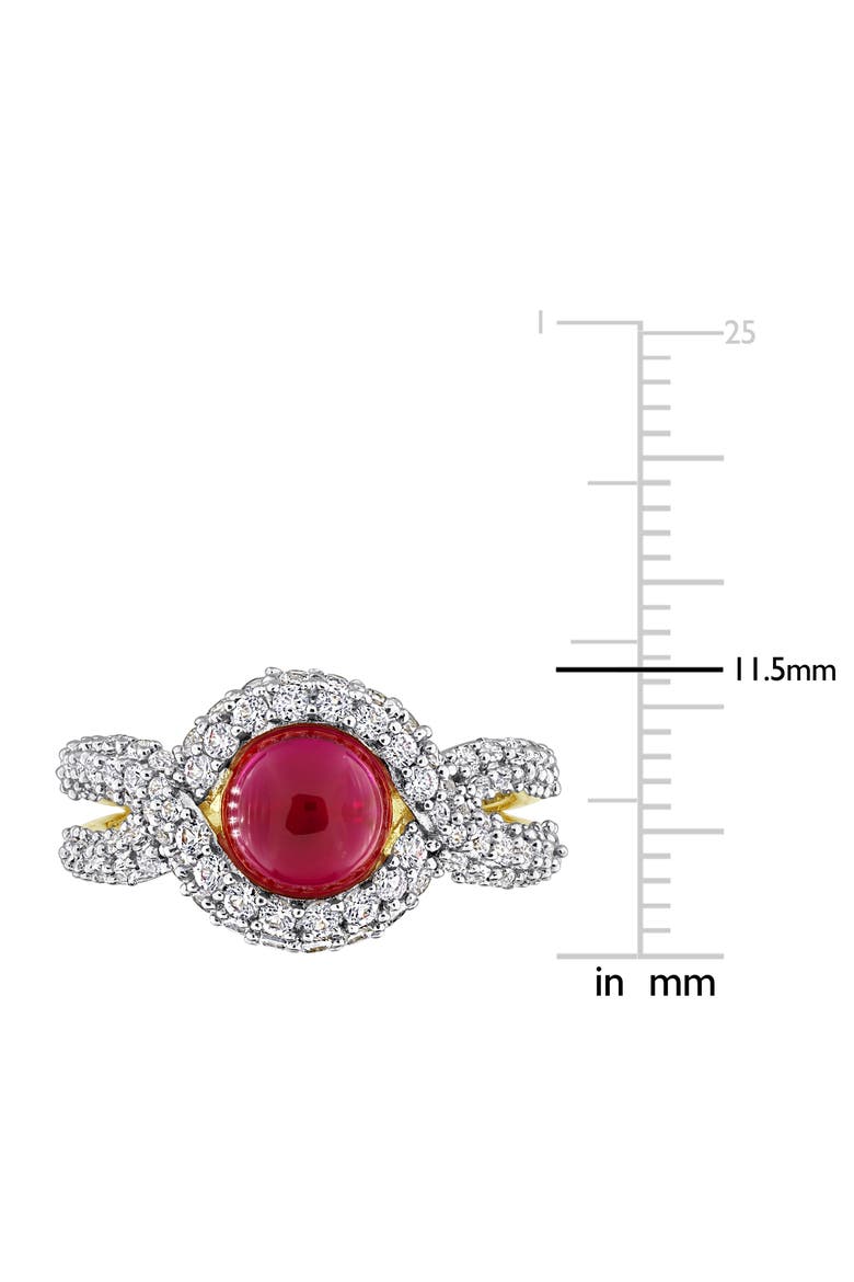 Created Ruby & Created White Sapphire Twist Band Ring, Alternate, color, RED