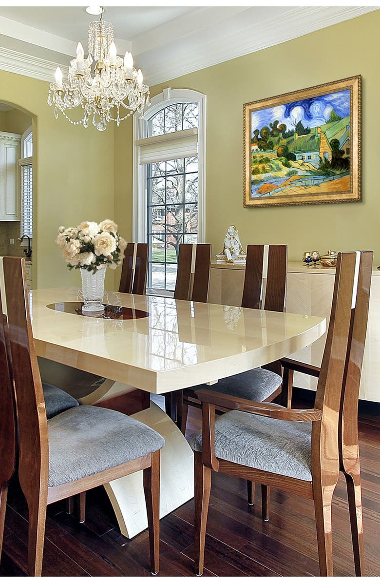 OVERSTOCK ART Thatched Houses in Cordville by Vincent Van Gogh Framed Hand Painted Oil Reproduction - 29" x 25", Alternate, color, 