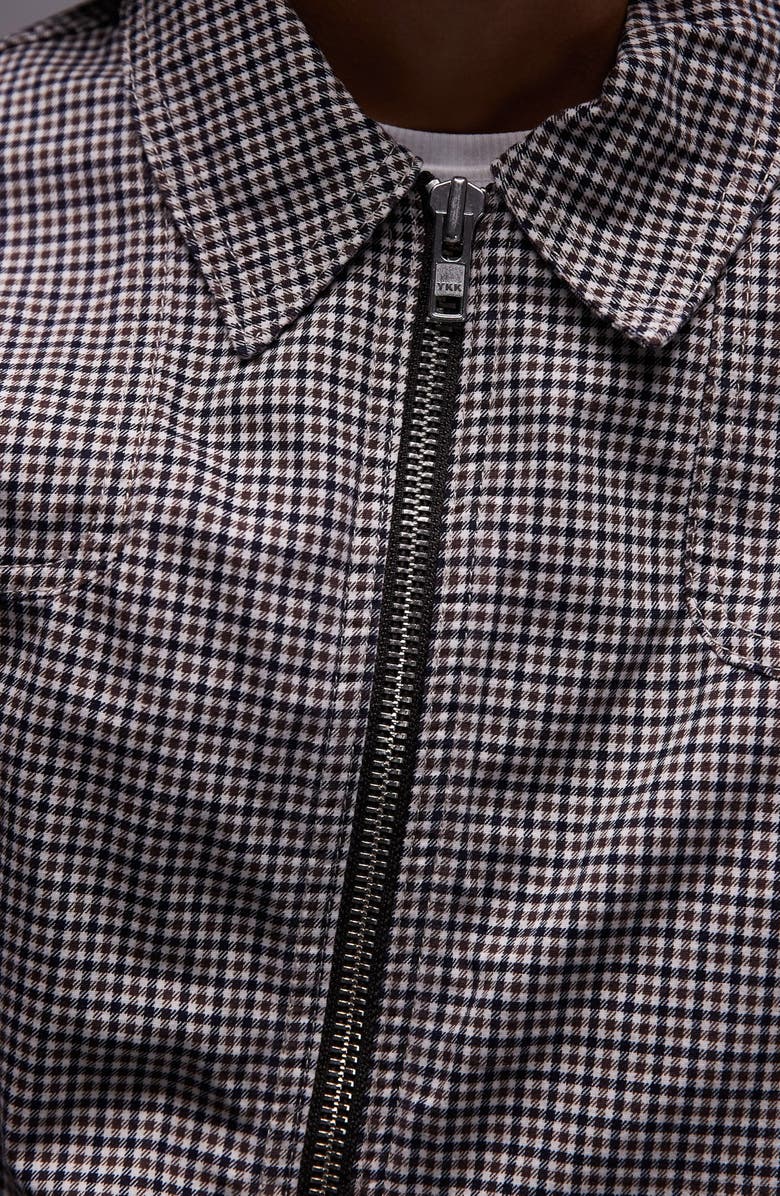 Topshop Check Cotton Zip Jacket, Alternate, color,