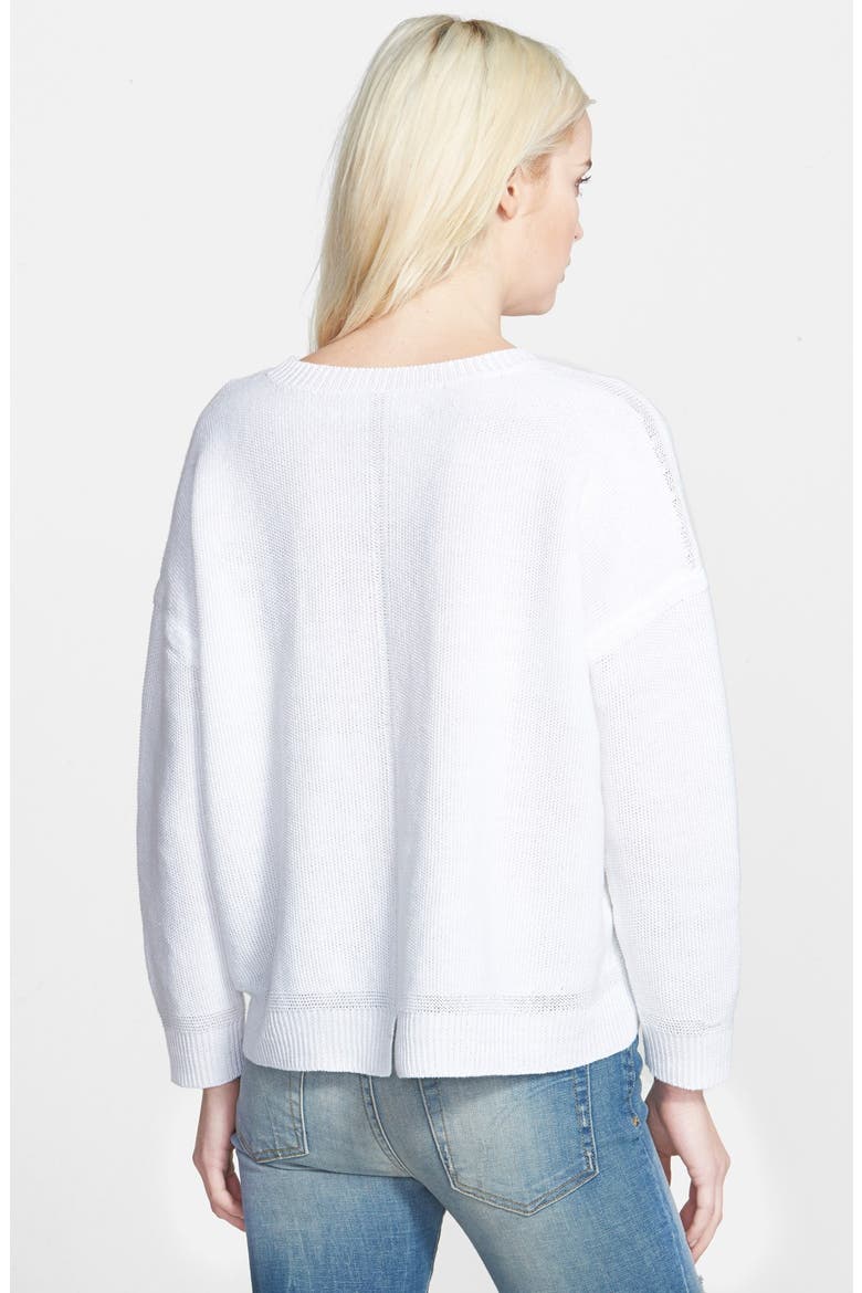 Ready-To-Wear 'Shannan' Linen Sweater, Alternate, color, WHITE