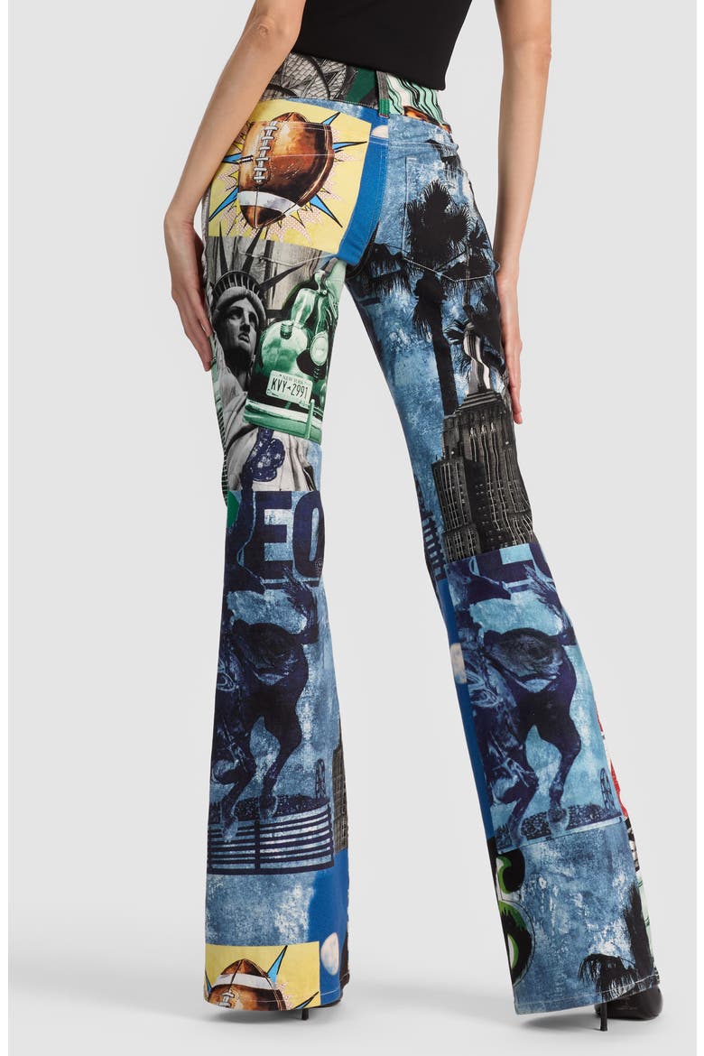 Kai Low Rise Flare Patchwork Jeans, Alternate, color, OPEN ROAD