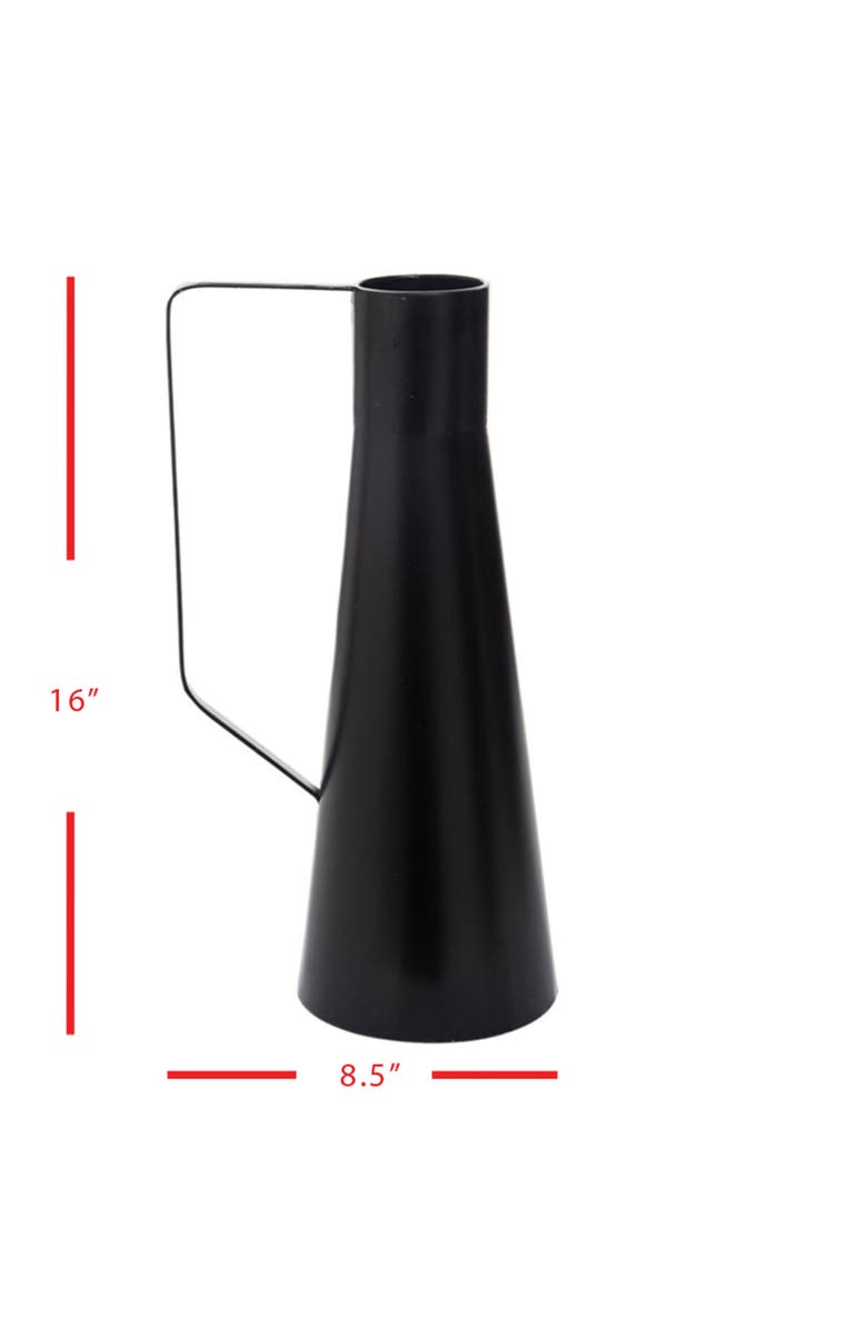 Foreside Home and Garden Black Modern Metal Decorative Vase, Alternate, color, Black