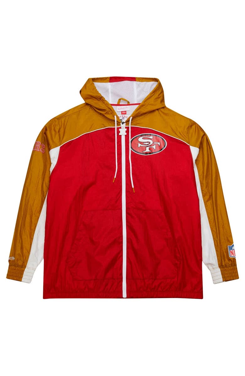 Mitchell & Ness Men's Mitchell & Ness White San Francisco 49ers Big Shot Premium Full-Zip Windbreaker, Alternate, color, 
