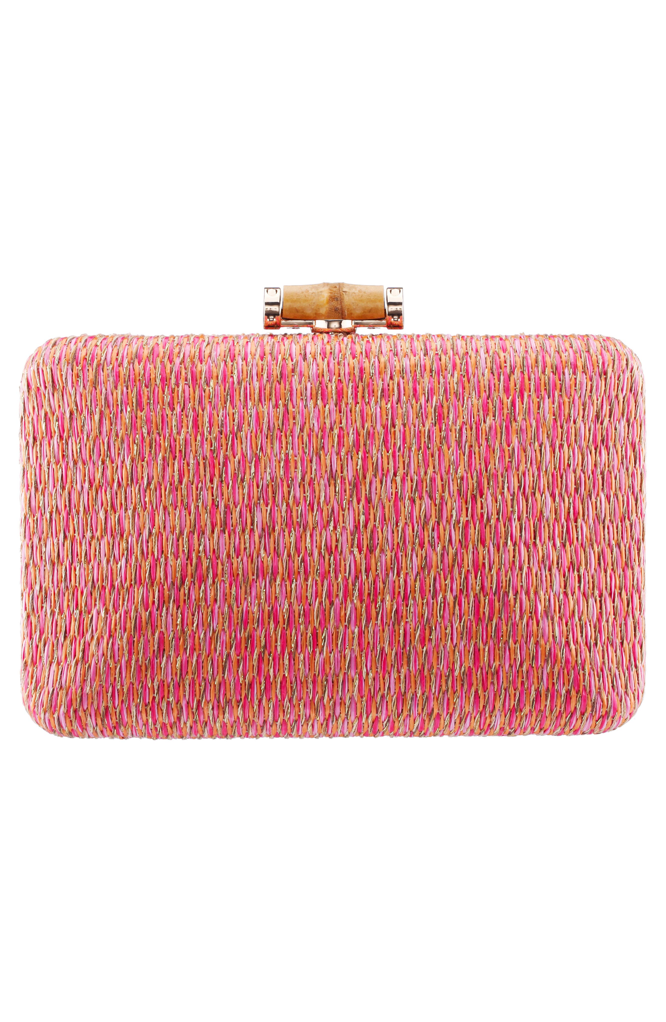 Malia Frame Clutch, Alternate, color, PINK MULTI