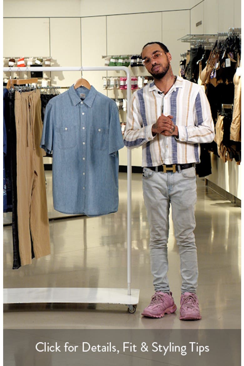 The Tried & True Chambray Short Sleeve Button-Up Shirt video