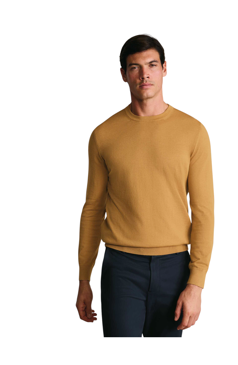 Charles Tyrwhitt Merino Crew Neck Sweater, Main, color, Camel