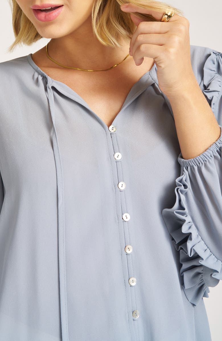 matty m. Tawny Button-Up Shirt, Alternate, color, Smoke