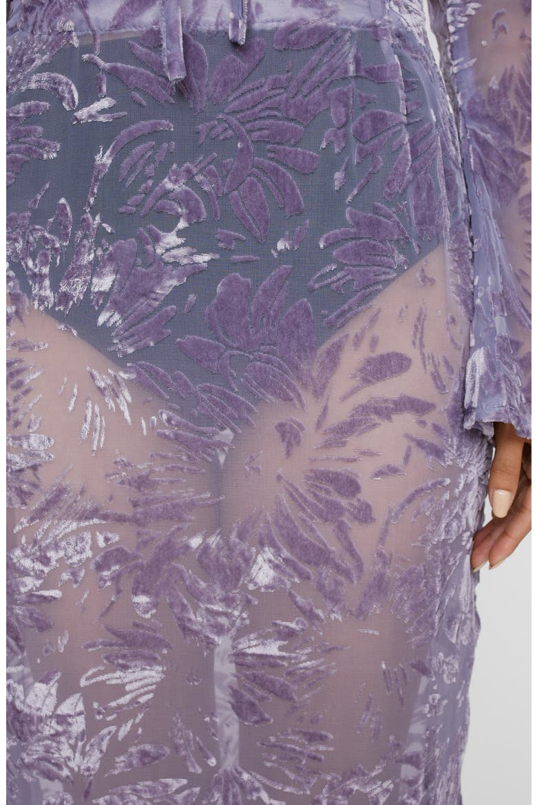 Devoré Velvet Jacquard Maxi Skirt, Alternate, color, LILAC