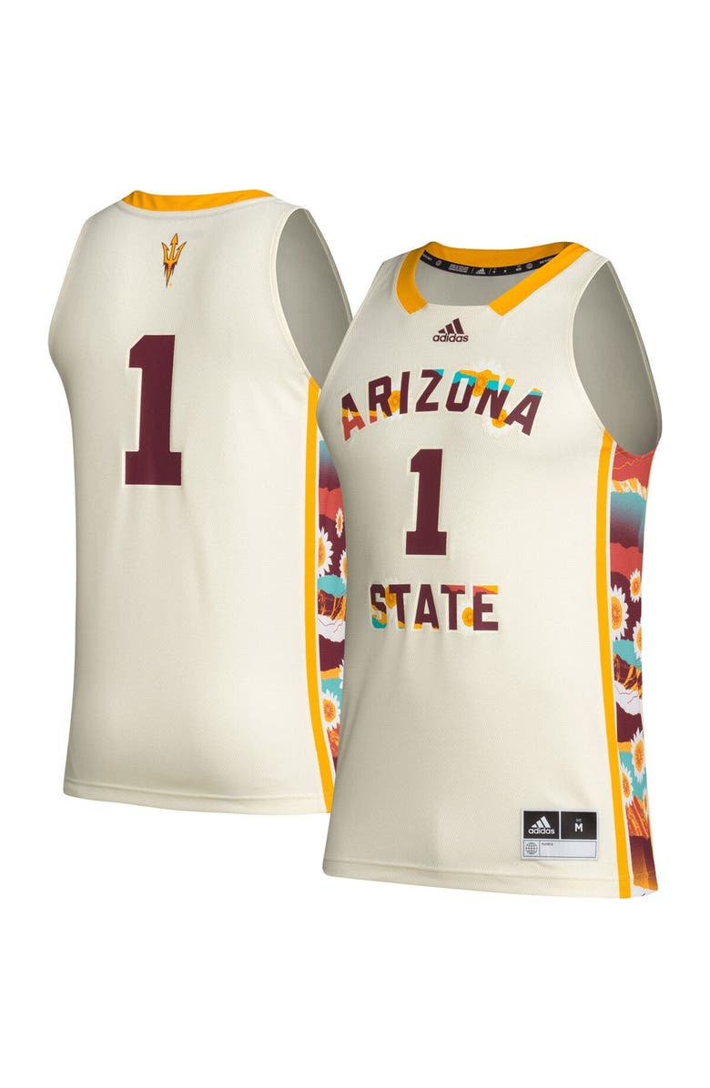 adidas Men's adidas #1 Khaki Arizona State Sun Devils Honoring Black Excellence Basketball Jersey, Main, color, Khaki