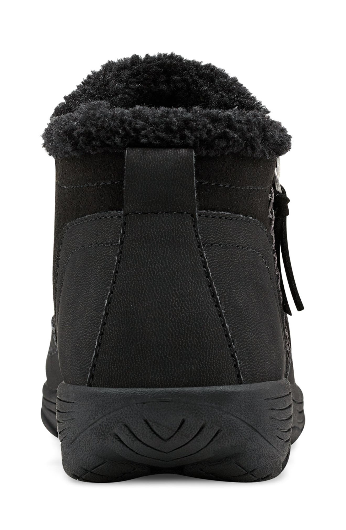 Easy Spirit Verry Faux Shearling Zip Bootie, Alternate, color, Black
