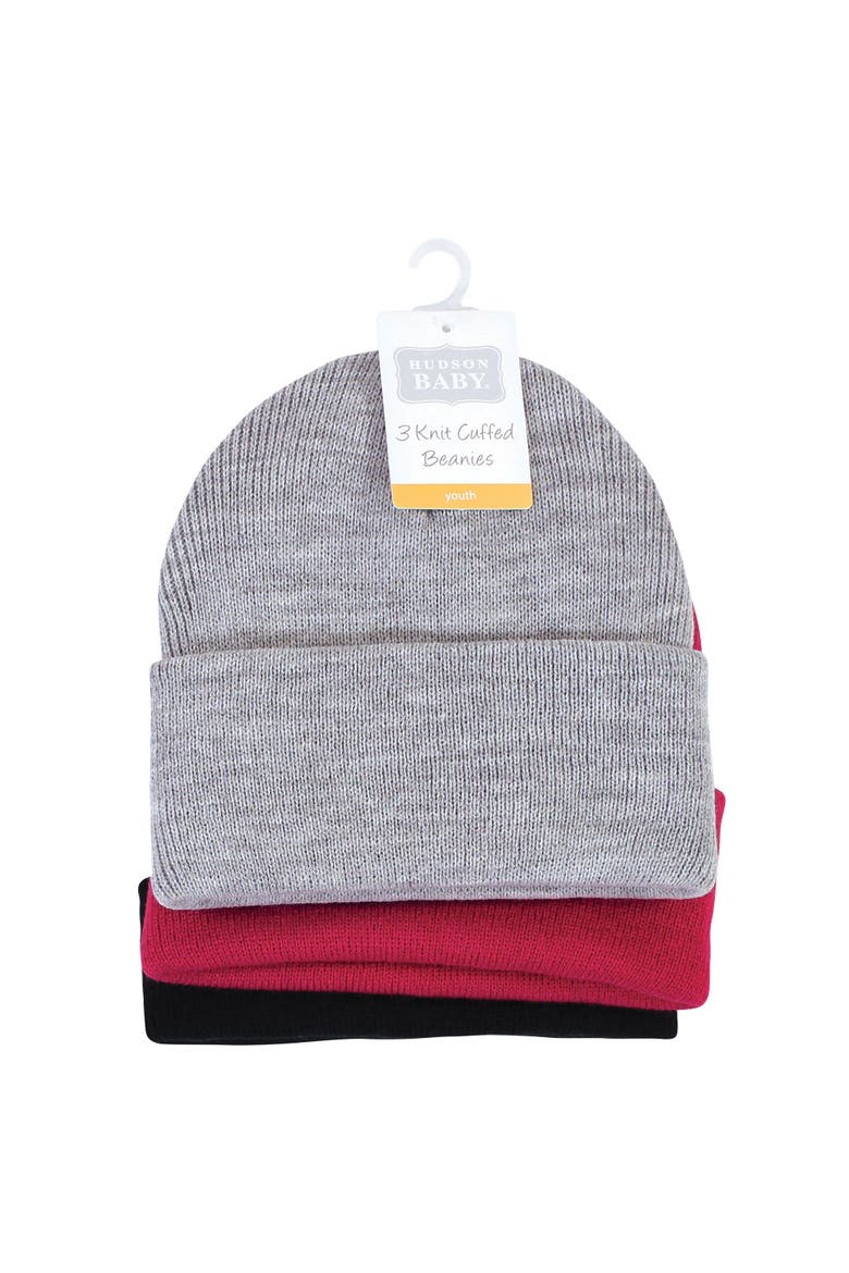Knit Caps and Cuffed Beanies, Alternate, color, Dark Pink