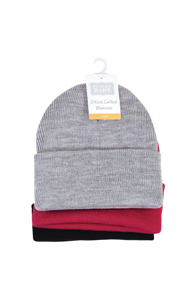 Hudson Baby Knit Caps and Cuffed Beanies, Alternate, color, Dark Pink