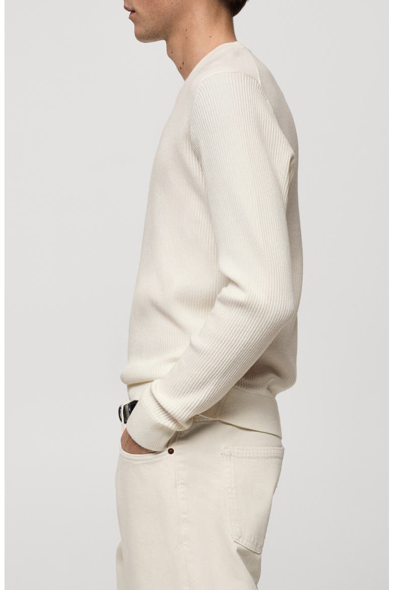 Rib Crewneck Sweater, Alternate, color, OFF WHITE