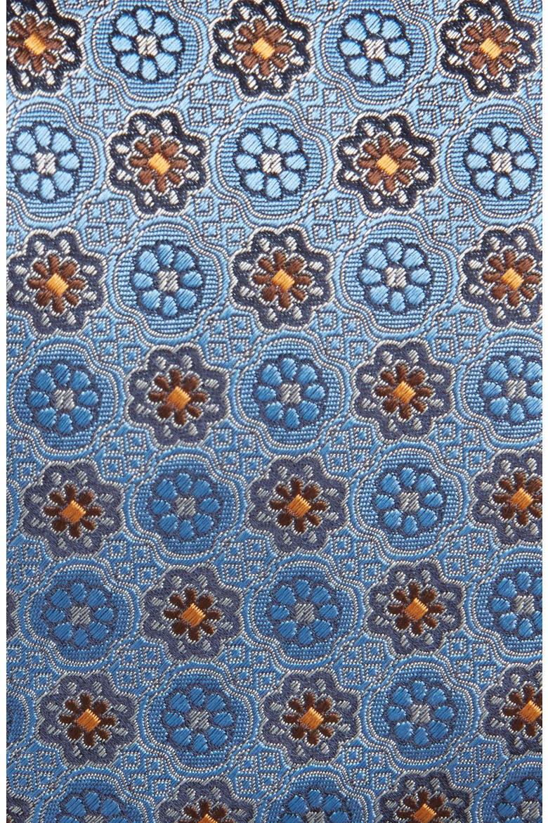 Medallion Silk Tie, Alternate, color, LIGHT BLUE