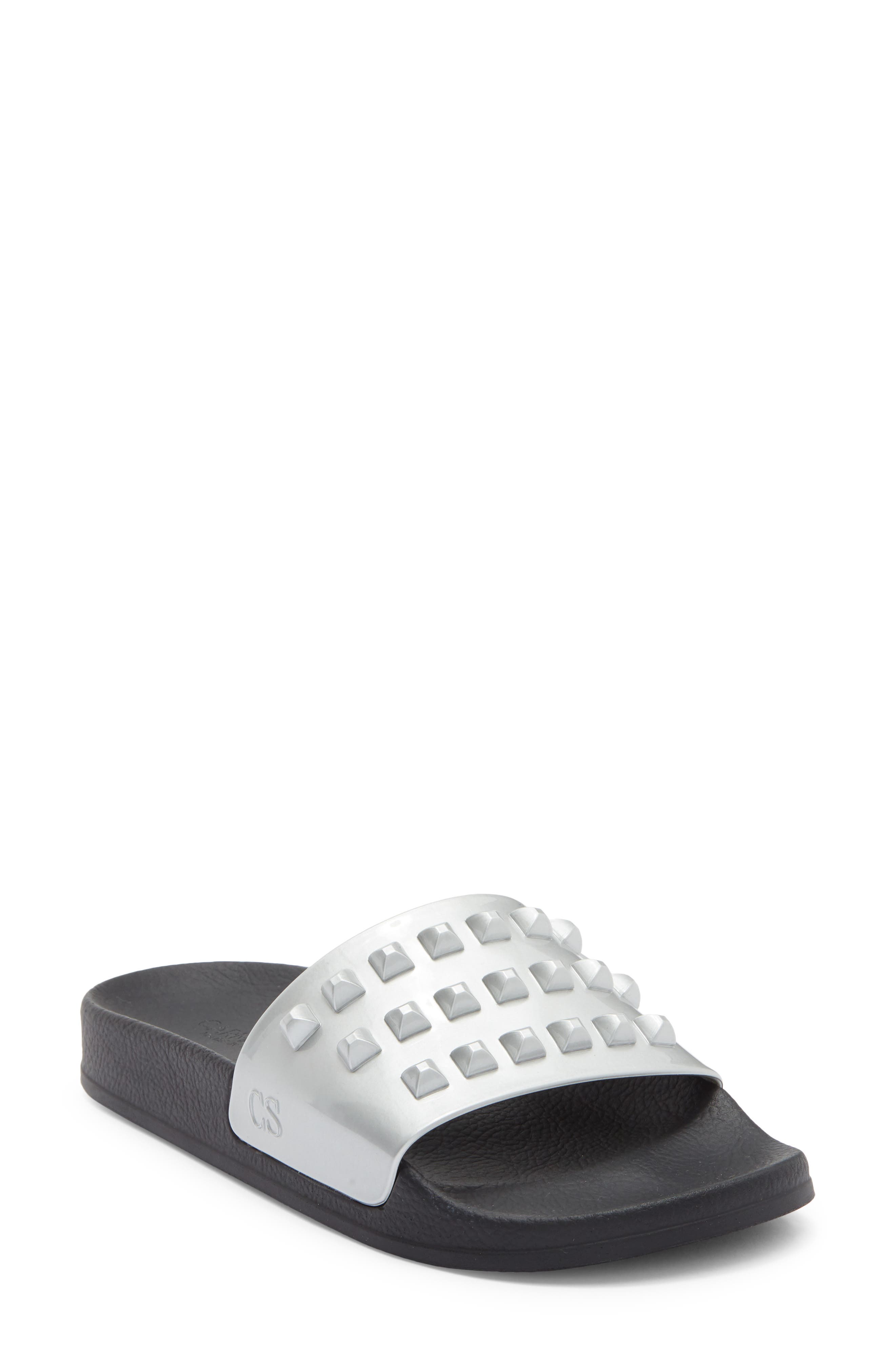 Franco Waterproof Slide Sandal, Main, color, SILVER