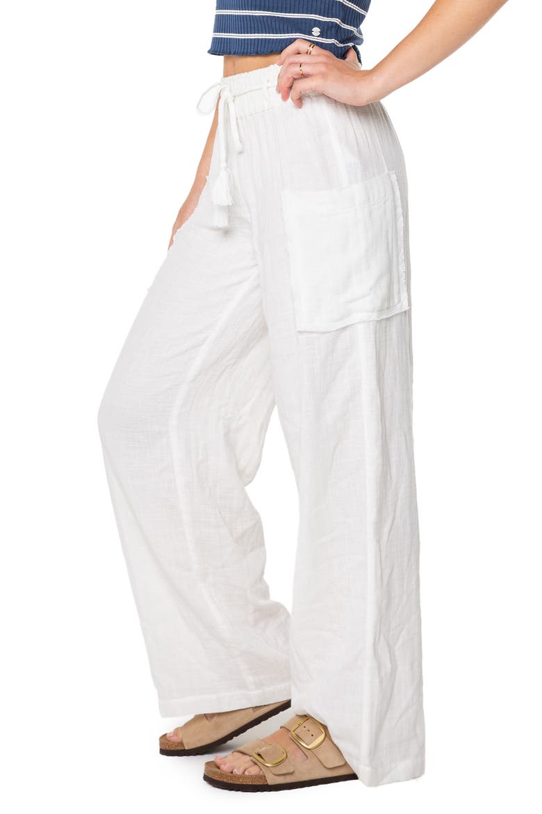 Sea Goldie Wide Leg Cotton Pants, Alternate, color, SNOW WHITE SOLID
