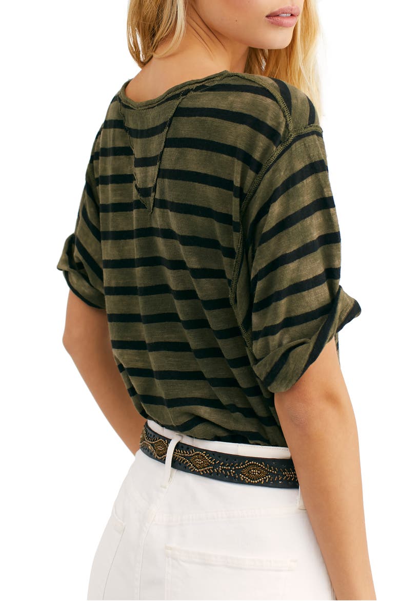 Head in the Clouds Stripe Tee, Alternate, color, ARMY