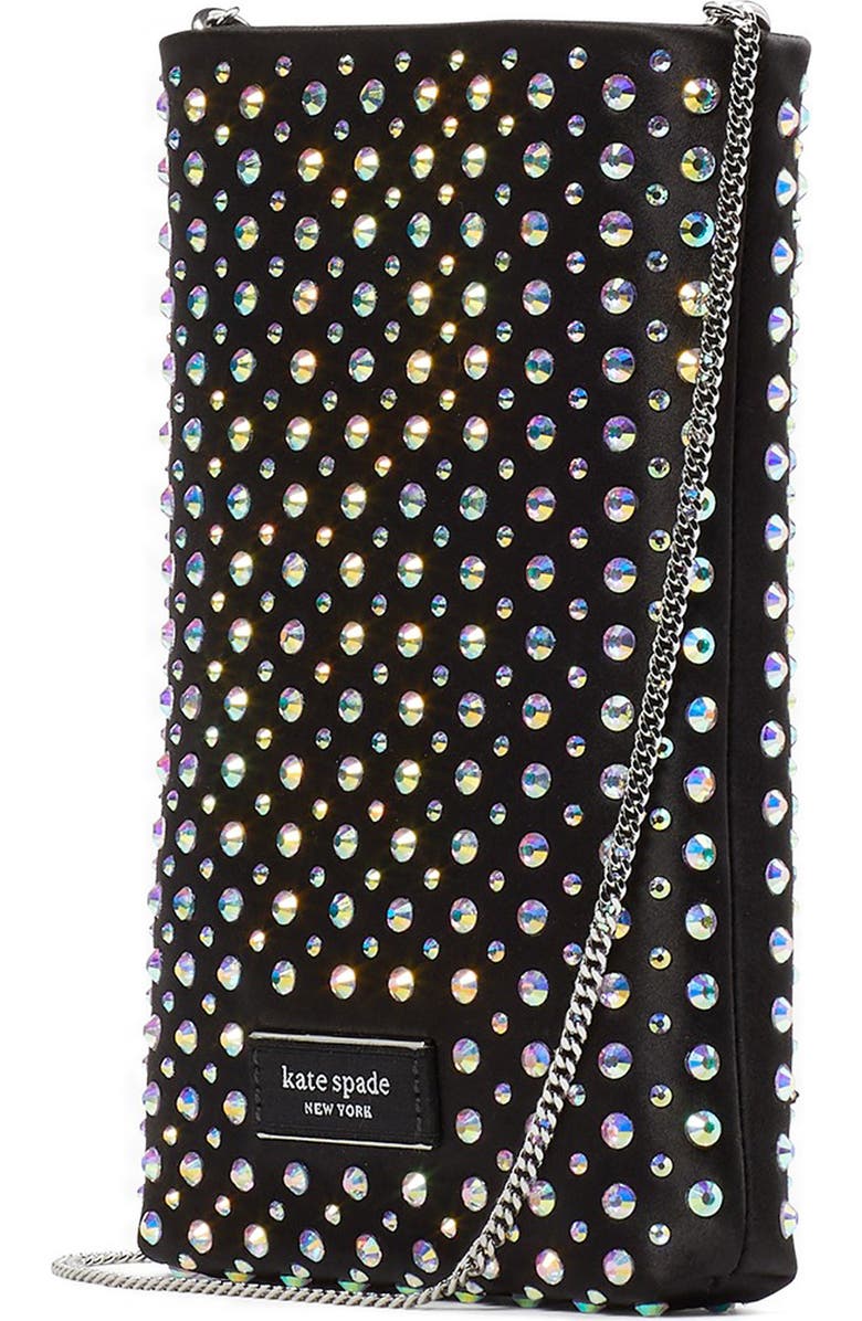 Kate Spade New York swing embellished satin phone crossbody bag, Alternate, color,