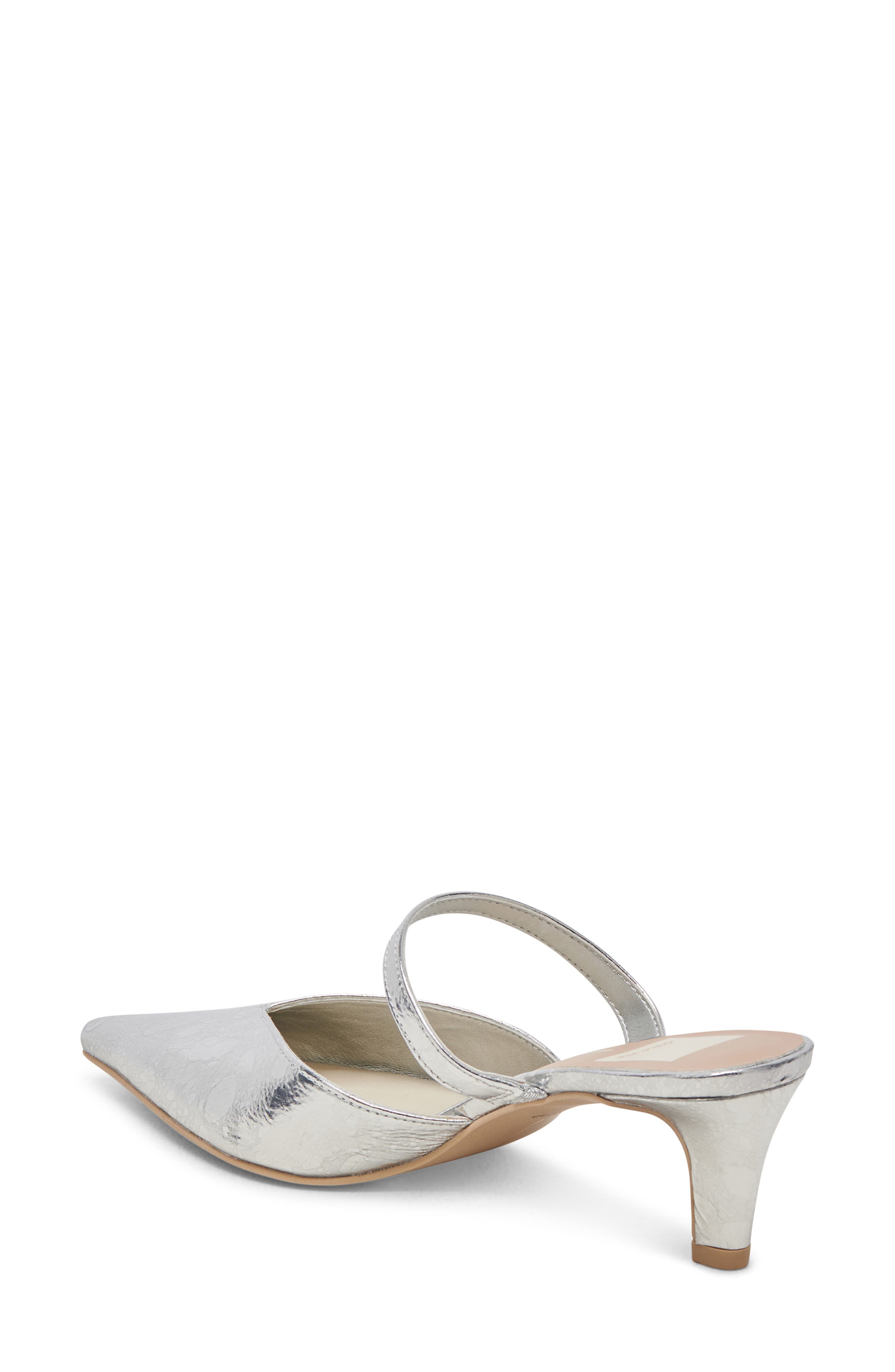 Kanika Kitten Heel Pump, Alternate, color, SILVER DISTRESSED LEATHER