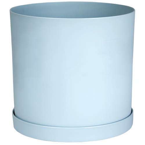 Bloem Mathers Planter W/ Saucer Tray 10" Misty Blue In Blue