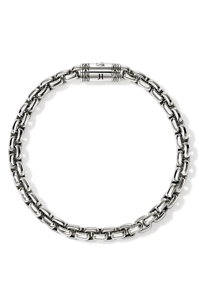 John Hardy Box Chain Bracelet, 6mm, Alternate, color, Sterling Silver