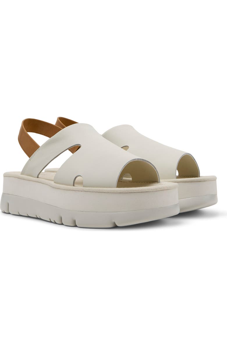 Camper Oruga Up Platform Sandal, Main, color, White Natural