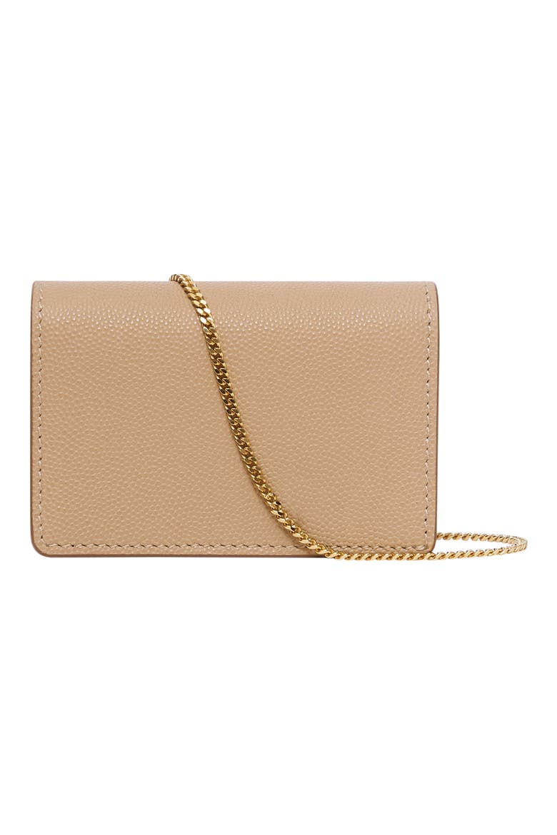 Grainy Leather Card Case with Detachable Strap, Alternate, color, ARCHIVE BEIGE