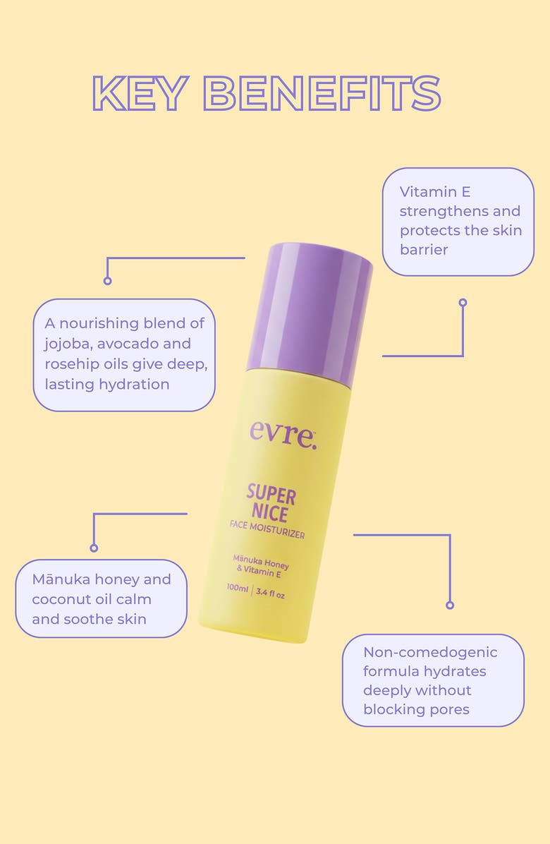 evre. Super Nice Maunka Honey & Vitamin E Face Moisturizer, Alternate, color,