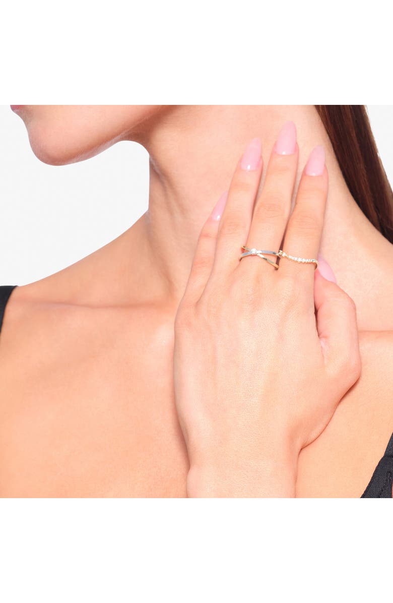 LANA 14K Gold Curved Solo Diamond Ring, Alternate, color, Yellow Gold