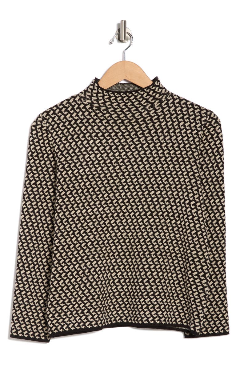 MAX STUDIO Mock Neck Sweater, Alternate, color, Black/Bone Hook