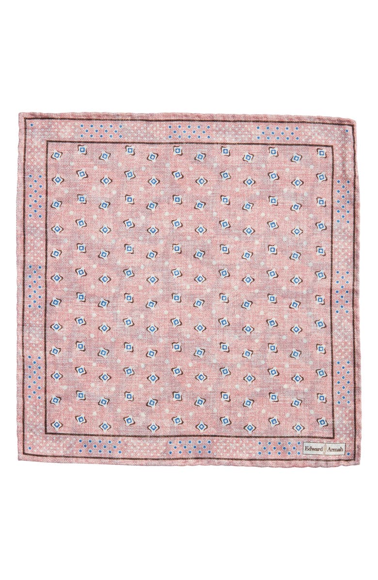 EDWARD ARMAH Dot & Paisley Reversible Silk Pocket Square, Alternate, color, 