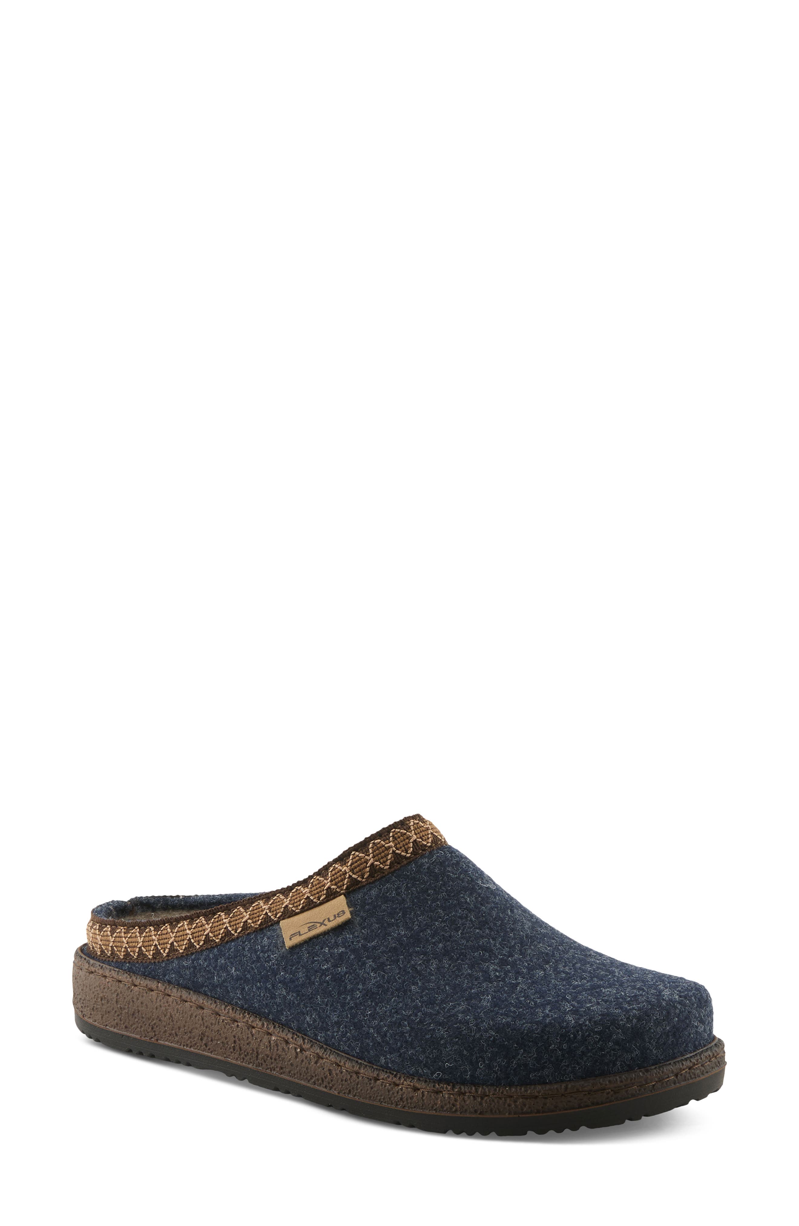 Flexus by Spring Step Snuggee Wool Clog, Main, color, Navy