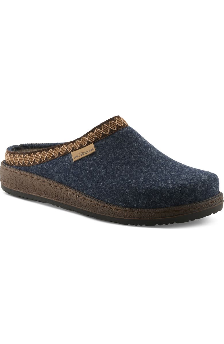 Flexus by Spring Step Snuggee Wool Clog, Main, color, Navy