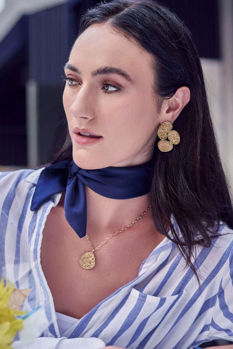 Origin Statement Earrings, Alternate, color, Gold