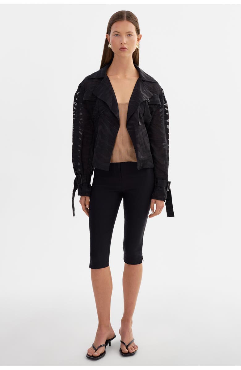 LAMARQUE Markeesa | Sheer Zebra Trench Jacket, Alternate, color, Bkzb